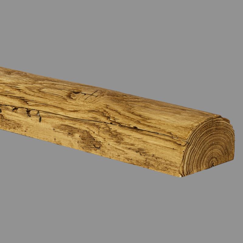 Deckenbalken Rund Holz Imitat Eiche, 9 x 6 cm, Länge 2 m, hellbraun (PU Balken)